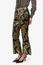Smythe Gold/Black Jacquard Crossed Flare Pants Size 00