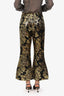 Smythe Gold/Black Jacquard Crossed Flare Pants Size 00
