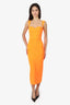 Alex Perry Neon Orange Bustier Midi Dress Size 4 (As Is)