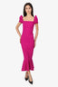 Greta Constantine Pink Puff Sleeve Flounce Hem Dress Estimated Size XS