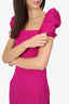Greta Constantine Pink Puff Sleeve Flounce Hem Dress Estimated Size XS