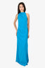 Proenza Schouler Blue Mock Neck Backless Twist Long Dress Size 2