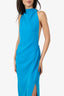 Proenza Schouler Blue Mock Neck Backless Twist Long Dress Size 2