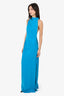 Proenza Schouler Blue Mock Neck Backless Twist Long Dress Size 2