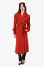 Mackage Red Wool/Cashmere Leather Trim Belted Coat Size XS