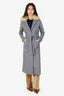 Soia & Kyo Grey Wool/Fox Fur Coat Size XXS
