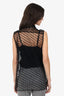 Nina Ricci Black Lace Polka Dot Sleeveless Bow Top Size 34