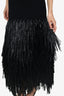 Aje Black Knit 'Rushes Raffia Knit' Midi Dress Size 0