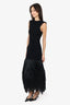 Aje Black Knit 'Rushes Raffia Knit' Midi Dress Size 0