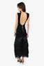Aje Black Knit 'Rushes Raffia Knit' Midi Dress Size 0