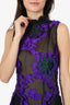 Erdem Black/Purple Floral Sheer Dress Estimated Size XS