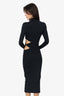 Seroya Black Cut-Out Ruched Long Sleeve Dress Size XS