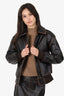 L'Academie Brown Faux Leather 'Bo' Jacket Size XXS