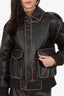 L'Academie Brown Faux Leather 'Bo' Jacket Size XXS