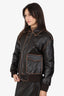 L'Academie Brown Faux Leather 'Bo' Jacket Size XXS
