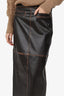 L'Academie Brown Faux Leather 'Bo' Skirt Size XXS