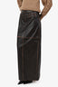L'Academie Brown Faux Leather 'Bo' Skirt Size XXS