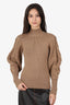 Caroline Constas Brown Merino Wool Mock Neck Sweater Estimated Size S