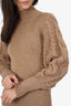 Caroline Constas Brown Merino Wool Mock Neck Sweater Estimated Size S