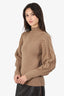 Caroline Constas Brown Merino Wool Mock Neck Sweater Estimated Size S