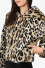 One Tea Spoon Leopard Print Faux Fur Cropped Jacket Size XXS