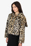 One Tea Spoon Leopard Print Faux Fur Cropped Jacket Size XXS