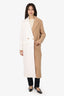 Steve Madden White/Camel Double Breasted Coat Size XS