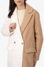Steve Madden White/Camel Double Breasted Coat Size XS