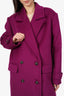 Camila Coelho Purple Wool Oversized Double Breasted 'Agatha' Coat Size XXS
