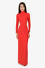 Solace London Orange Mock Neck Backless Long Sleeve Long Gown Size 0
