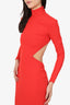 Solace London Orange Mock Neck Backless Long Sleeve Long Gown Size 0