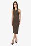 Scanlan Theodore Khaki Green Knit Bodycon Midi Dress Estimated Size S