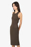 Scanlan Theodore Khaki Green Knit Bodycon Midi Dress Estimated Size S