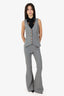 Smythe Grey Pinstriped Wool Vest Size 0 + Flared Pants Size 00