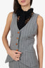 Smythe Grey Pinstriped Wool Vest Size 0 + Flared Pants Size 00