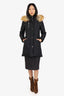 Nicole Benisti Black Down/Fox Fur Hood Jacket Size XS