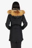 Nicole Benisti Black Down/Fox Fur Hood Jacket Size XS