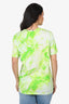 Versace Green Graphic Print Top Size 42