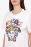 Versace White Embellished Graphic Top Size 42
