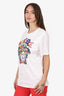 Versace White Embellished Graphic Top Size 42