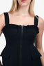 Shushu/Tong Black Wool Bustier Midi Dress Size 8