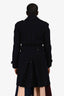 Burberry Navy Wool Double Breasted Long Coat Size 48