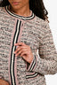 M Missoni Pink Metallic/White/Black Wool Blend Button Cardigan Size 42