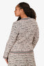 M Missoni Pink Metallic/White/Black Wool Blend Button Cardigan Size 42