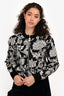 Louis Vuitton 2017 Black/White Knit Zip-Up Floral Bomber Jacket Size S