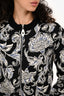 Louis Vuitton 2017 Black/White Knit Zip-Up Floral Bomber Jacket Size S