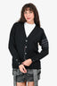 Thom Browne Black Wool Stripe Cardigan Size 2