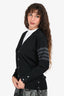 Thom Browne Black Wool Stripe Cardigan Size 2