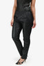 Wolford Black Leather Skinny Pants Size M