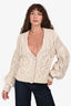 Ulla Johnson White Wool/Alpaca Knit Puff Sleeve Cardigan Size S